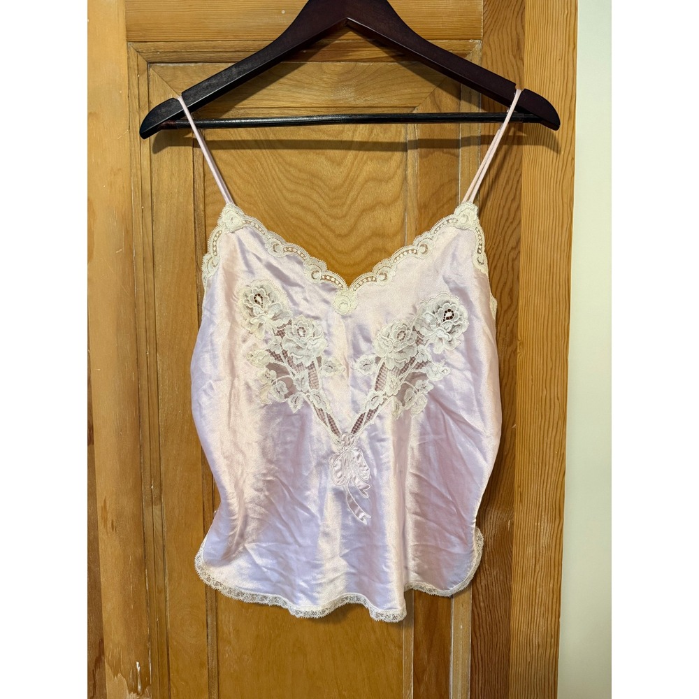 Vintage Christian Dior Pink Silk Lace Camisole Tank Top Lingerie Paris New York